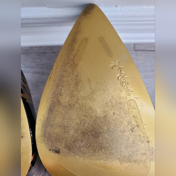 Hale Bob black patent floral pattern stilettos - Picture 6 of 7